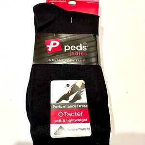 Peds Performance Dress Socks. 2 pair Black